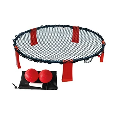 Abbildung von Carromco Spiel Roundnet, Spike Action Ball Spielset, Abschlagball, Spikeball, Trampolin Tennis, Bounce Ball, mit 2 Bällen, Pumpe und Tasche