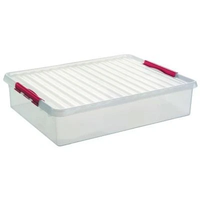 Abbildung von SUNWARE Q Line BettBox 60 Liter 80 x 50 18cm transparent/rot