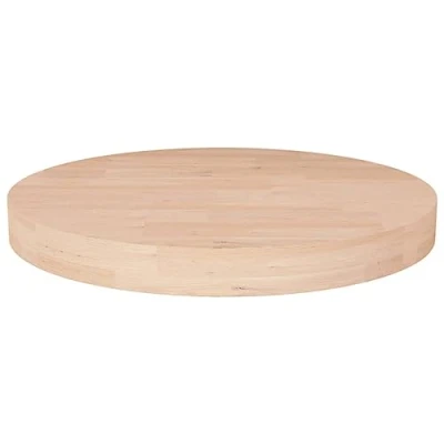 Abbildung von vidaXL Runde Tischplatte Massivholzplatte Eichenplatte Holzplatte Platte Ersatztischplatte für Esstisch Ø40x4cm Unbehandeltes Massivholz Eiche