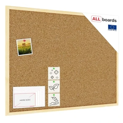 Abbildung von ALLboards Pinnwand mit Holz Rahmen 80x60cm Korktafel Korkwand Kork
