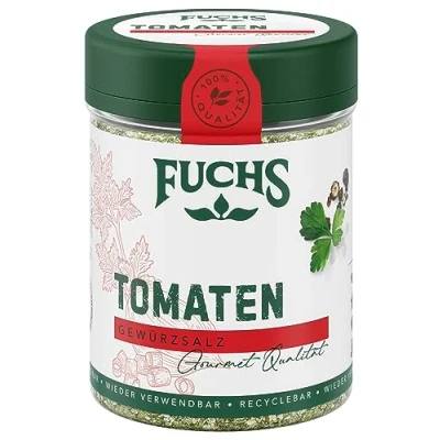 Abbildung von Fuchs Gewürze Tomaten Gewürz Gewürzsalz für Tomatenbrot, Frühstücksei oder Steak natürliche Zutaten 90 g in wiederverwendbarer, recyclebarer Dose