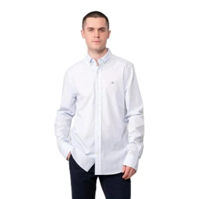 Abbildung von GANT Herren Slim POPLIN Stripe Shirt Klassisches Hemd, Light Blue, Standard