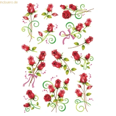 Abbildung von 10 x HERMA Schmucketiketten Decor Rosen Folie VE=2 Blatt