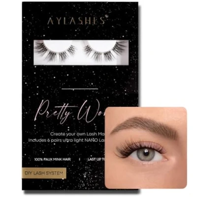 Abbildung von AYLASHES DIY Wimpernextensions Maxi Box Pretty Women 6 Paar Wimpern bis zu 7 Tage Halt set für Hause künstliche Klebewimpern Cat eye lashes lash extension