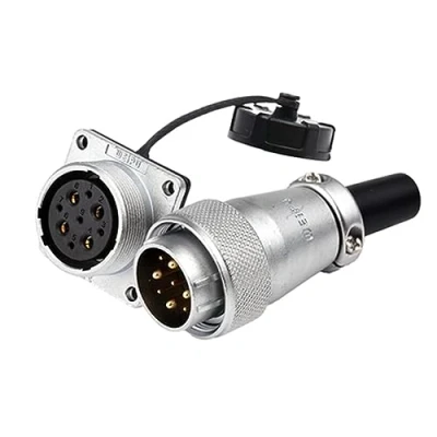 Abbildung von HangTon WS24 9 poliger Stecker, männlich, weiblich, Luftfahrt, kreisförmig, elektrisch, staubdicht, industriell, Metall, Korrosionsbeständigkeit, 18 AWG, Draht, 5 A, 25 A