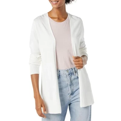 Abbildung von Amazon Essentials Damen Leichte Strickjacke, Vorne Offen (Erhältlich In Übergröße), Elfenbein, XXL