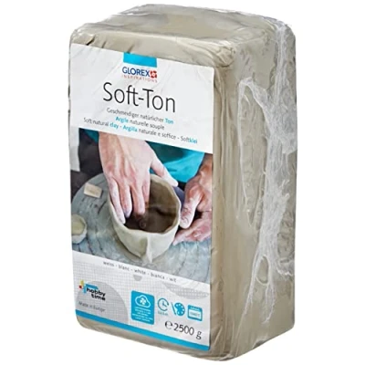Abbildung von Glorex Bastelnaturmaterial Soft Ton weiß., 2500 g