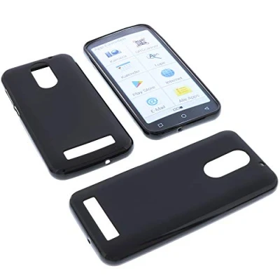 Abbildung von foto kontor Hülle kompatibel mit Emporia Smart 4 Tasche Gummi TPU Schutz Handytasche schwarz