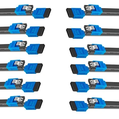 Abbildung von BENFEI SATA Kabel III, 12 Stück III 6Gbps Gerade HDD SDD Datenkabel mit Verriegelungsriegel 18 Zoll für HDD, SSD, CD Treiber, Brenner,Blau