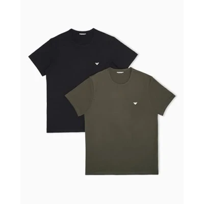 Abbildung von Emporio Armani 2 PACK Tshirt basic, Herren, Größe: Small, Multi coloured