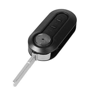 Abbildung von PHONILLICO Autoschlüssel Ersatz Fernbedienung Schlüssel Für Cle Schwarzes FIAT 500 Bravo Ducato Doblo Panda Punto Stilo Ulysse Schlüsselanhänger Flip mit 3 Tasten Klinge Modell