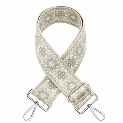 Abbildung von PANMAY Schultergurt für Taschen Breit 5cm Verstellbarer Taschengurt 80 130cm，Taschengurt Schultergurt，Universeller Geflecht Umhängegurt Schulterriemen Handtaschen mit Karabiner (grün)