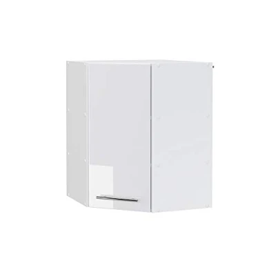 Abbildung von Vicco Eckhängeschrank Fame Line, Weiß Hochglanz/Weiß, 57 cm