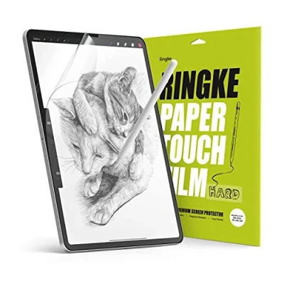 Abbildung von Ringke Paper Touch Film Hard Kompatibel mit iPad Pro 12,9 Zoll 2022/2021/2020/2018 (6./5./4./3. Gen) Papiergefühl Matte Displayschutz Schutzfolie