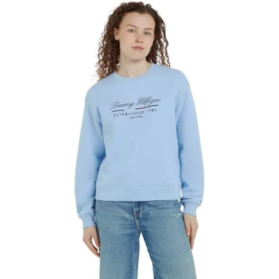 Abbildung von Tommy Hilfiger MDRN REG Script C NK SWTSHRT Pullover Sweatshirt Damen, Blau (Vessel Blue), XL
