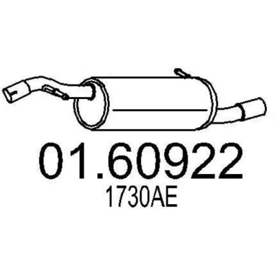 Abbildung von MTS 01.60922 Endschalldämpfer 1100mm PEUGEOT: 207 Schrägheck, CC, SW