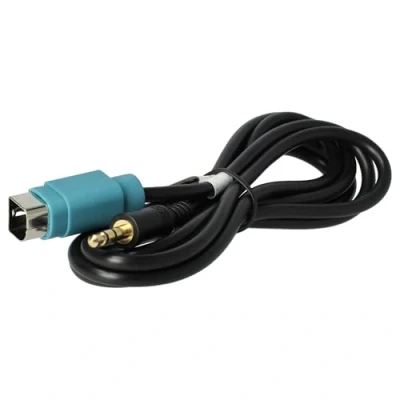 Abbildung von vhbw AUX Line In Adapter Kabel KFZ Radio kompatibel mit Alpine CDA 105Ri, 117Ri, CDE 101R/RM, 102Ri, 103BT, 104BTi USB