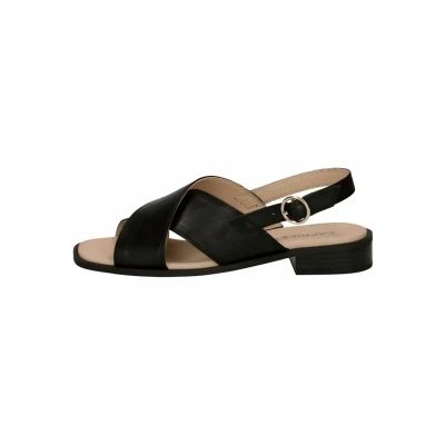 Abbildung von CAPRICE Damen Sandalen flach aus Leder Elegant, Schwarz (Black Nappa), 36 EU