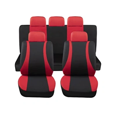 Abbildung von Auto Accessori Lupex Universal Sitzbezüge Set LS10 Farbe Rot vorne und hinten aus Polyester Utilitaria No Suv