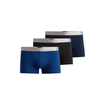 Abbildung von BOSS Trunk Metallic 3 PACK Panties, Herren, Größe: Large, Blue/black