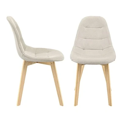 Abbildung von [en.casa] Esszimmerstuhl Kopparberg 2er Set Stoffbezug Buche Wohnzimmerstuhl 86 x 53 47 cm Beige