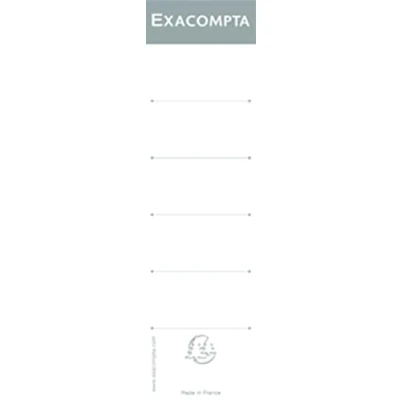 Abbildung von Exacompta 5378E 10er Pack Ordner Rückenschild. Etiketten 70 x 180 mm selbstklebend für weiß mit Beschriftungslinien
