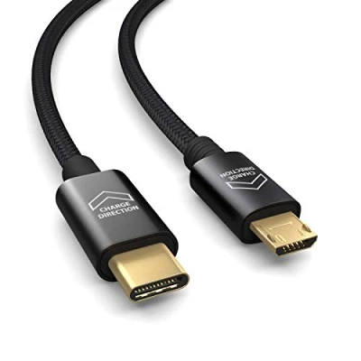 Abbildung von PAXO 0,3m USB C auf Micro Kabel, lädt Geräte, Ladekabel, Ladeadapter, Datenkabel, 2.0