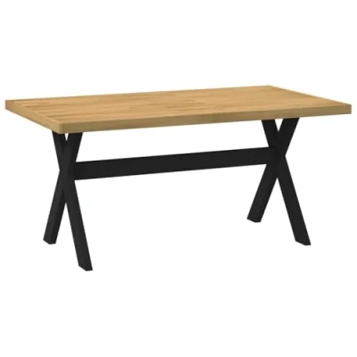Abbildung von vidaXL Esstisch NOAIN X Form Beine 160x90x75 cm Massivholz Kiefer, Esszimmertisch, Speisetisch, Restauranttisch, Küchentisch, rustikaler Tisch