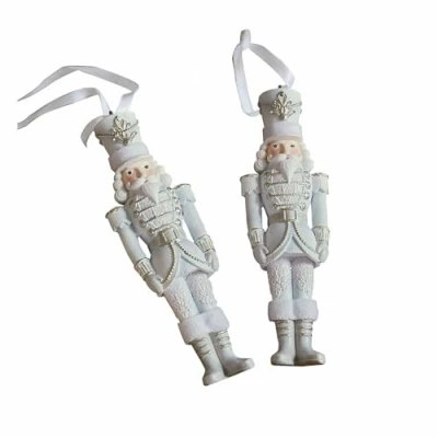 Abbildung von Mirabeau Weihnachtsfigur Anhänger 2er Set Moriette weiß/silber