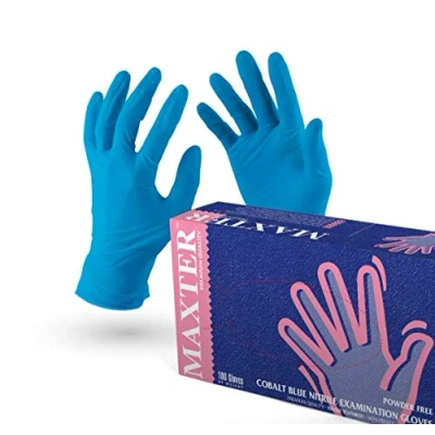 Abbildung von VENSALUD Nitrilhandschuhe Einweghandschuhe Puderfrei Box mit 100 Handschuhen. Farbe: Blau (M), BHRE999975, blue