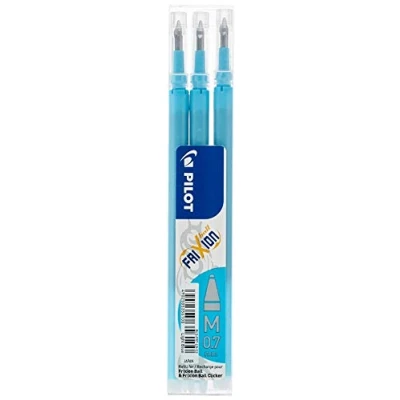 Abbildung von PILOT Ersatzmine Tintenrollerminen FriXion 0,7 mm Schreibfarbe Hellblau, radierbar 3 Stück