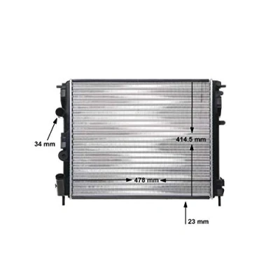 Abbildung von MAHLE ORIGINAL CR 35 000S Kühler, Motorkühlung 480 415 34 Kühlrippen mechanisch gefügt RENAULT: Kangoo I, CLIO 2, I Rapid, DACIA: Logan MCV
