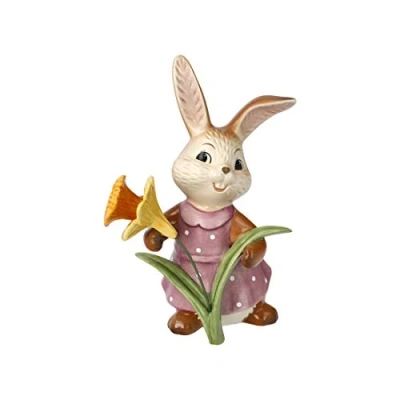 Abbildung von Goebel Osterhase &quot;Bald bin ich da&quot;, Sammelfigur, Hasenjunge mit Eierkorb und Regenschirm