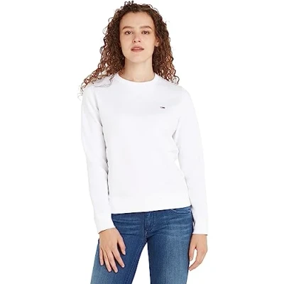 Abbildung von Tommy Jeans Regular C NECK Sweatshirt, Damen, Größe: Small, White