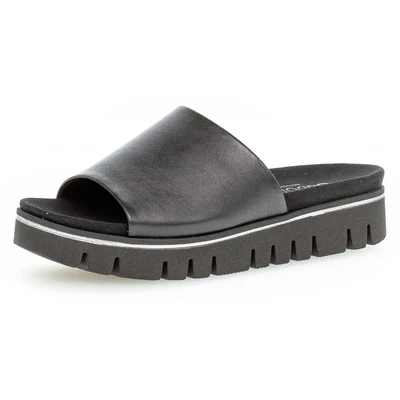 Abbildung von Gabor Pantolette hoch, Damen, Größe: 37, Schwarz Leder