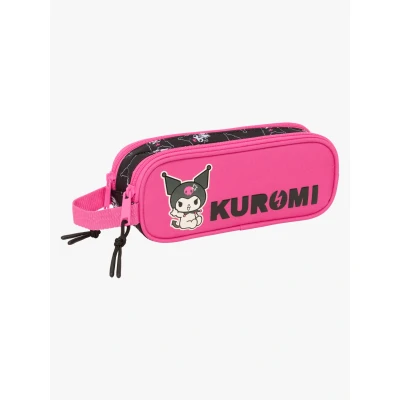Abbildung von safta Kuromi Doppelmäppchen für Kinder, ideal Kinder im Schulalter, bequem und vielseitig, Qualität Widerstandsfähigkeit, 21 x 6 8 cm, Schwarz/Fuchsia, M, Casual
