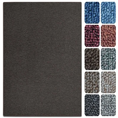 Abbildung von casa pura Teppich London viele Größen pflegeleichter Flacher Schlingenflor Flurteppich, Wohnzimmerteppich, Küchenteppich, Schlafzimmerteppich (Dunkelbraun 140x200 cm)