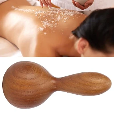 Abbildung von Massage Holz Massagepilz, Massageroller Lymphatic Drainage Anti Cellulite Massagegerät Anticellulite Geräte für SPA Akupunktur Portable Essential Oil Hammer Teakholz