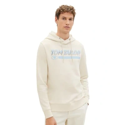 Abbildung von TOM TAILOR Herren Hoodie Sweatshirt mit Logo Print, vintage beige, XXL