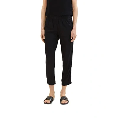 Abbildung von TOM Tailor Cropped Stoffhose, Damen, Größe: 36x28, Deep black
