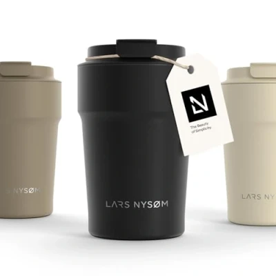 Abbildung von LARS NYSØM Thermobecher Bevægelse, Edelstahl, Auslaufsicherer Travel Mug für Kaffee und Tee unterwegs 380ml 500ml