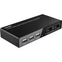 Abbildung von LINDY 32809 HDMI Switch und KVM 4K60, USB 2.0 2 Port Audio