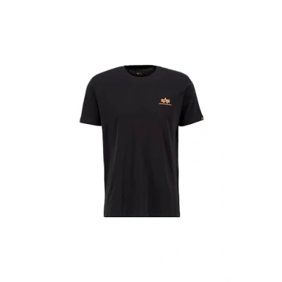 Abbildung von Alpha Industries Herren Basic T Small Logo Foil Print Shirt, Black/Copper, L