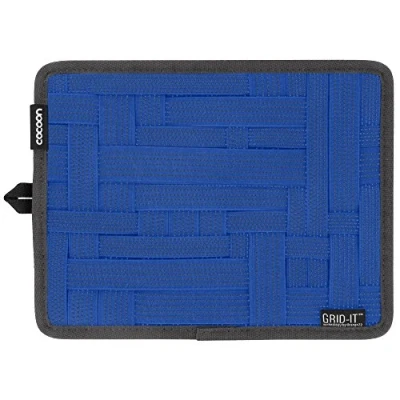 Abbildung von Cocoon GRID IT 7 9&quot; iPad Zubehör &amp; Organizer mit elastischen Bändern / Praktischer für Aktentasche Organisationssystem Tablets Schlaufe inkl. Mouse Pad Blau 18,4x1x23,5 cm