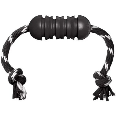 Abbildung von Hundespielzeug KONG Extreme Dental mit Tau 12 cm (50 Gesamtlänge) Schwarz