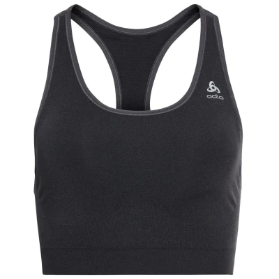 Abbildung von ODLO Seamless Ceramicool Sportbh mit mittlerer Stützkraft, Damen, Größe: Small, Black melange (15015)