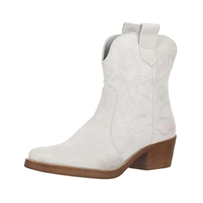 Abbildung von Elara Damen Stiefeletten Cowboy Boots Chunkyrayan 301 A31S Hellgrau 42
