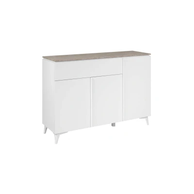 Abbildung von Kommode Schublade weiß Sandstein 133 cm BERTRIX