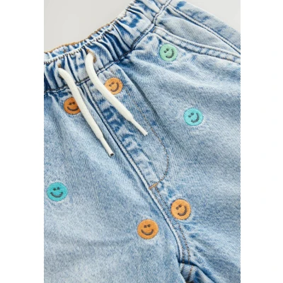 Abbildung von Next Allover Embroidered Jeans Relaxed Fit für Kinder, Größe: 104, Mid blue