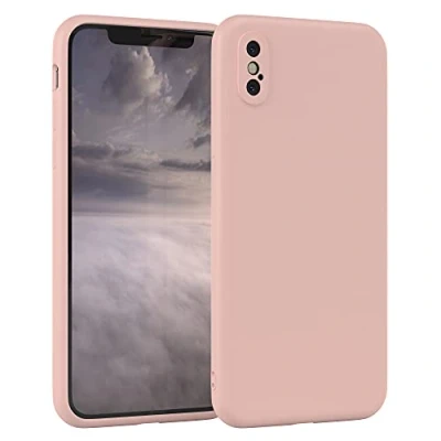 Abbildung von EAZY Case Silikonhülle für iPhone X/XS Hülle Silikon Altrosa weich stoßfeste Handyhülle Schutzhülle mit Kameraschutz Dünn Premium Schutz Cover TPU Phone Bumper in Pastell Rosa